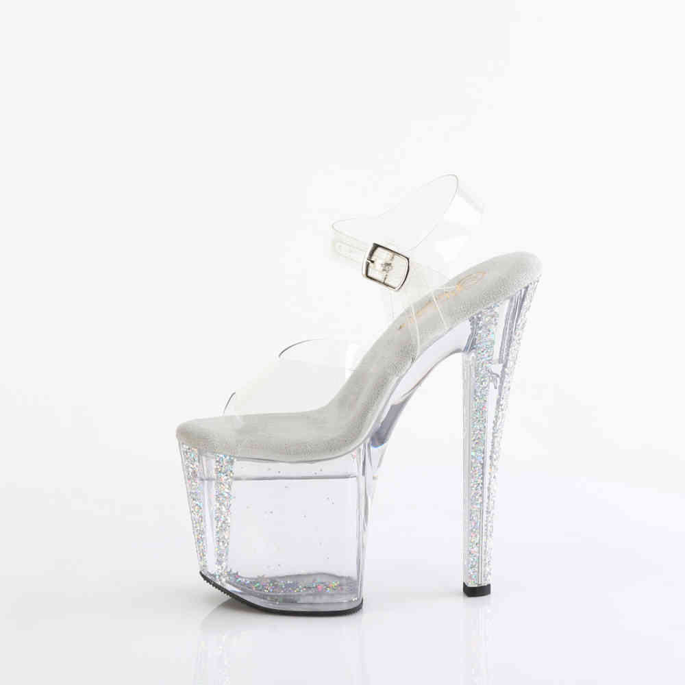 Pleaser - ENCHANT708AQUA04 KnÃ¶chelriemenSandale, Poledance Schuhe - Transparent